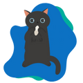 icono gato negro con medicacion